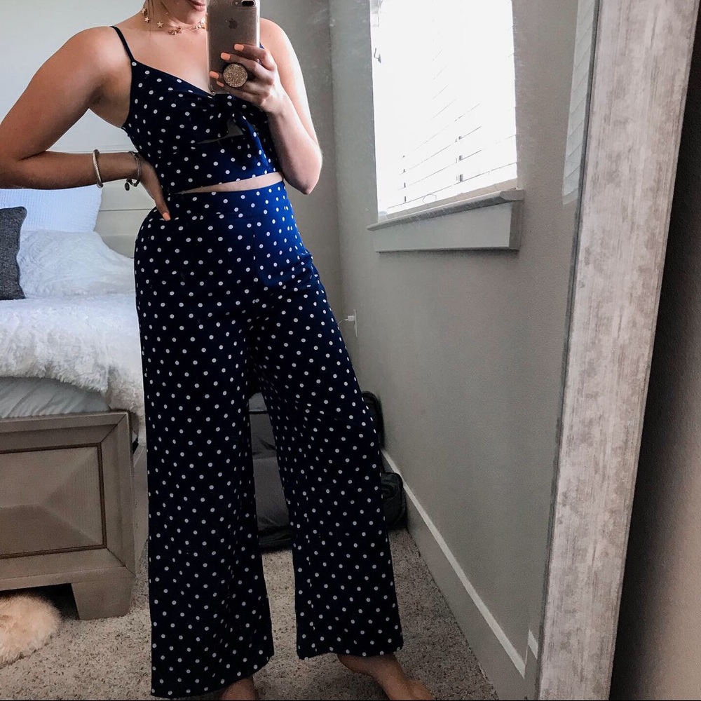 Two piece polka dot set